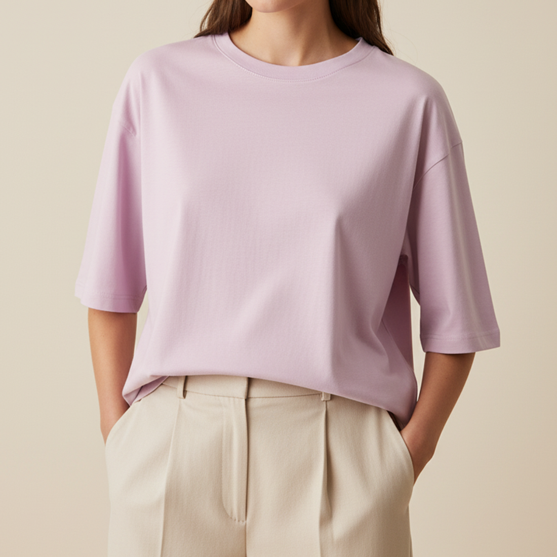 Cotton Edge Oversized Tee Shirt - Power Pink