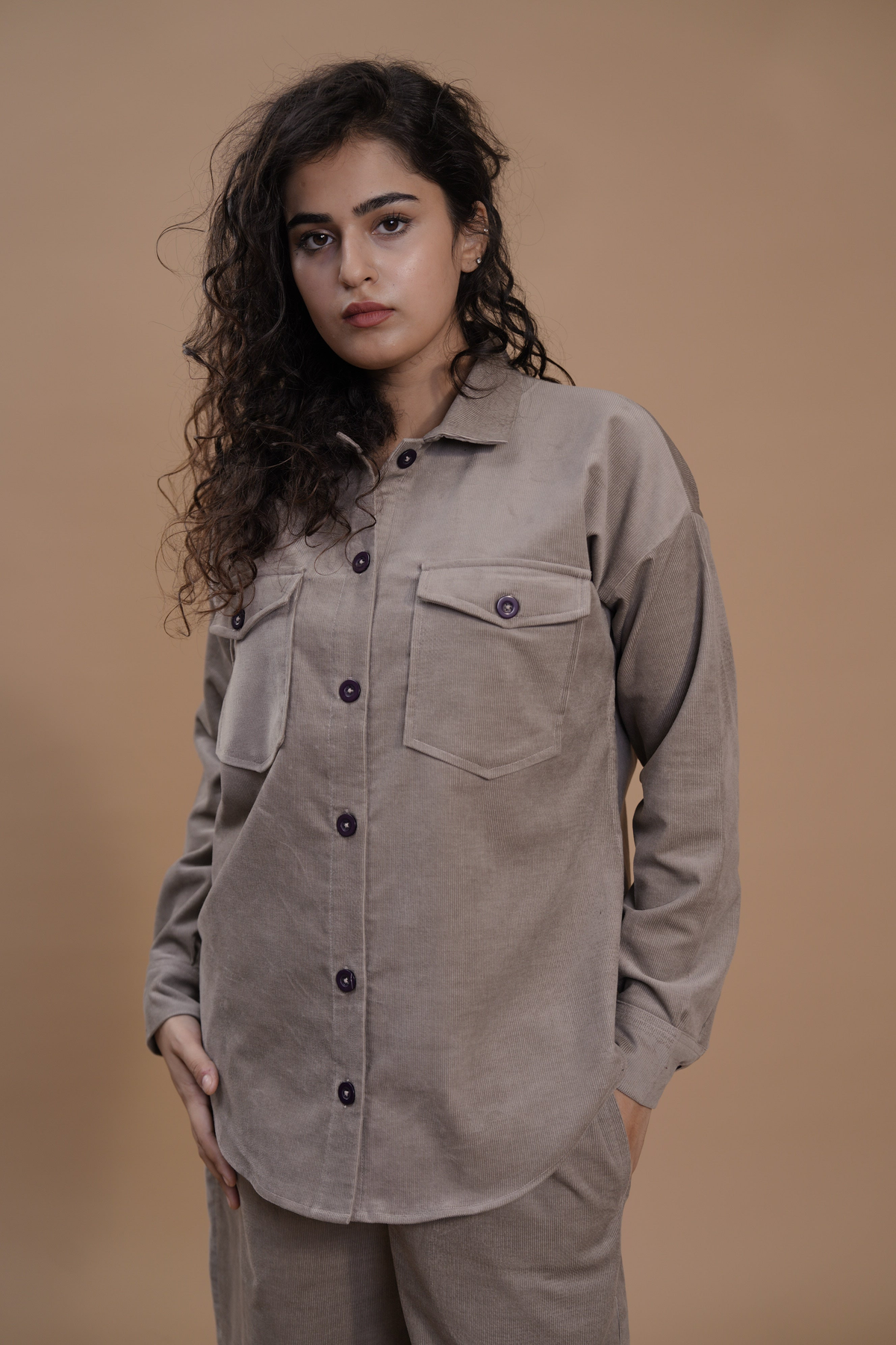 Women Corduroy Coord Set