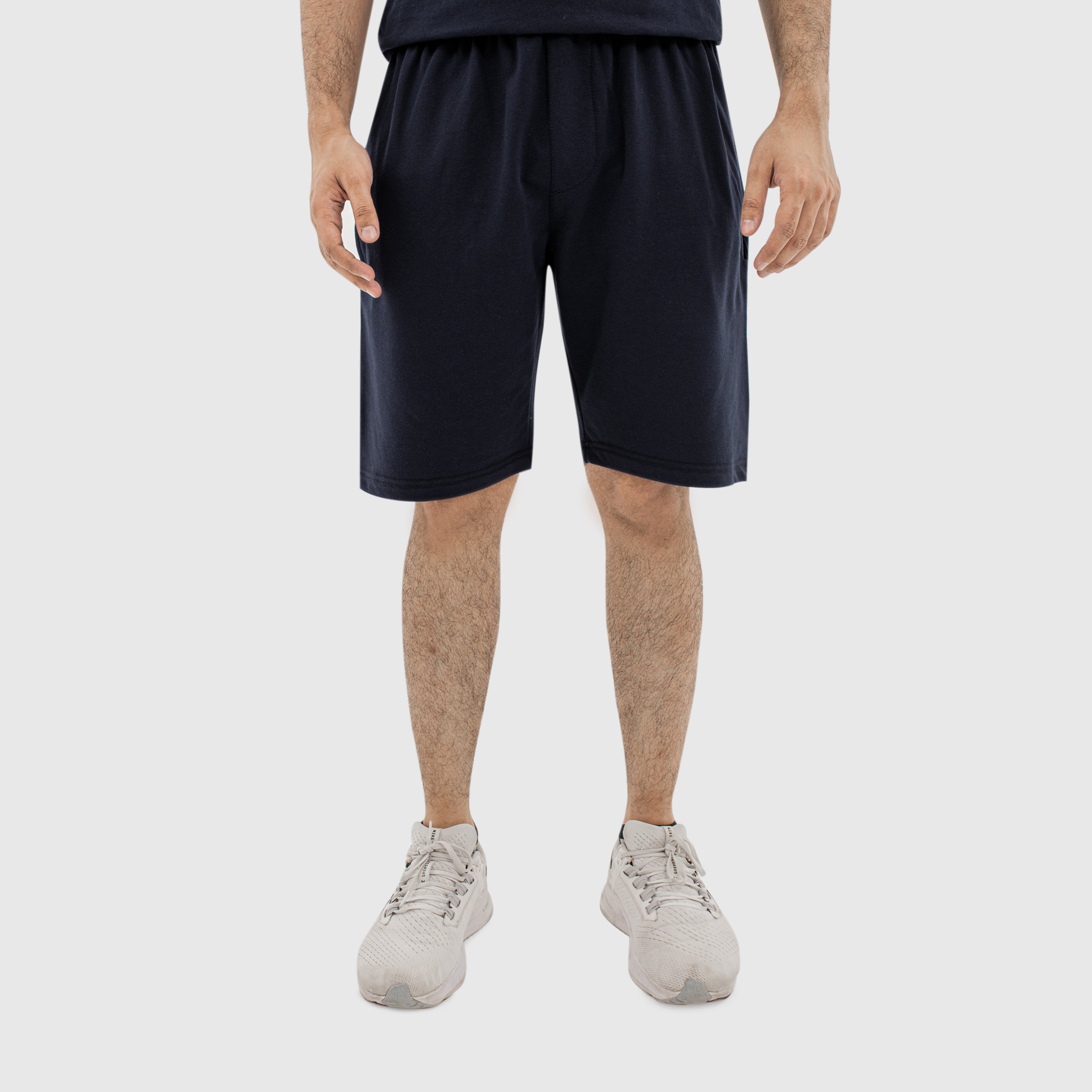Terry Knitted Bermuda Shorts - Navy