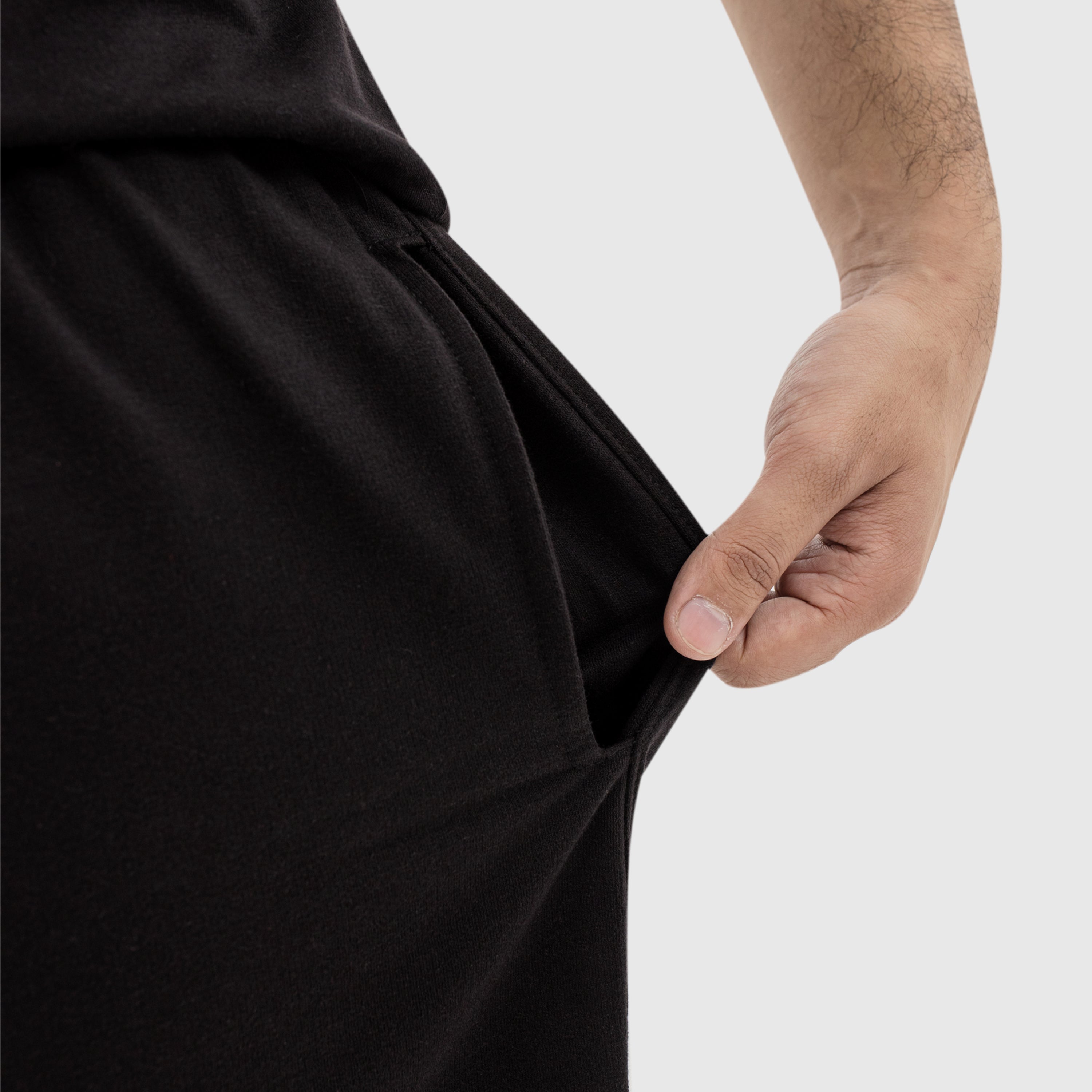 Terry Knitted Bermuda Shorts - Black