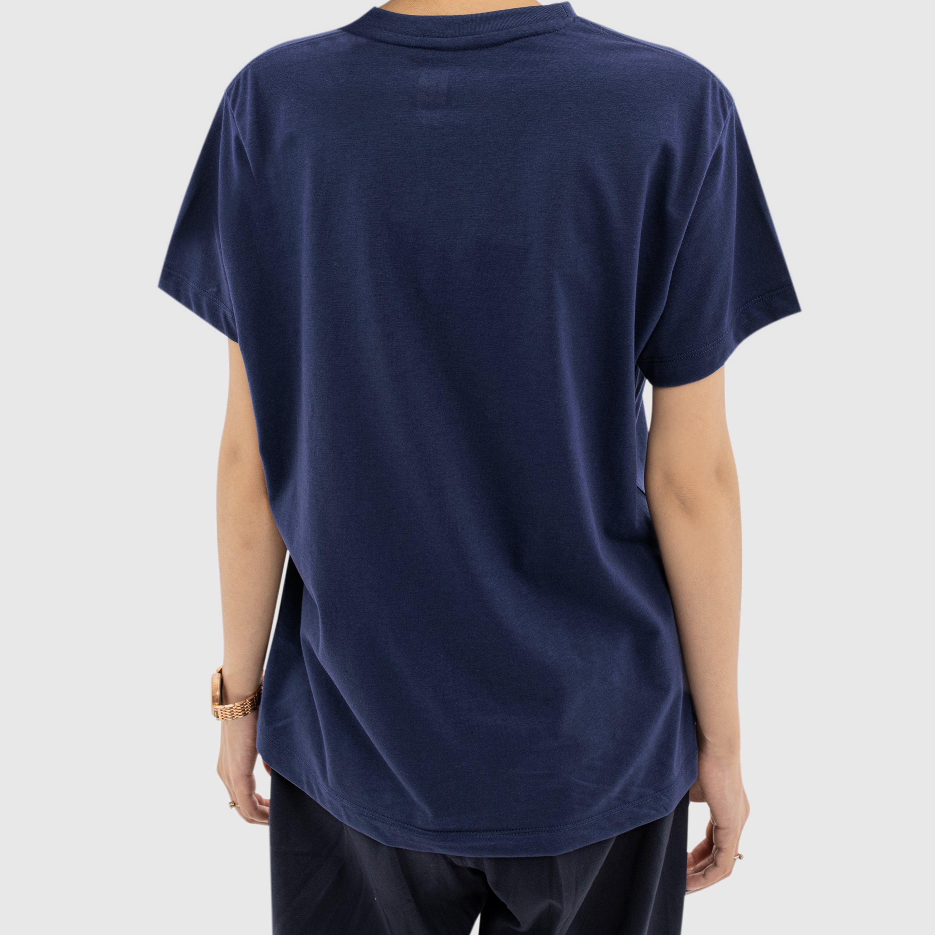 Women Round Neck Tee -  Navy