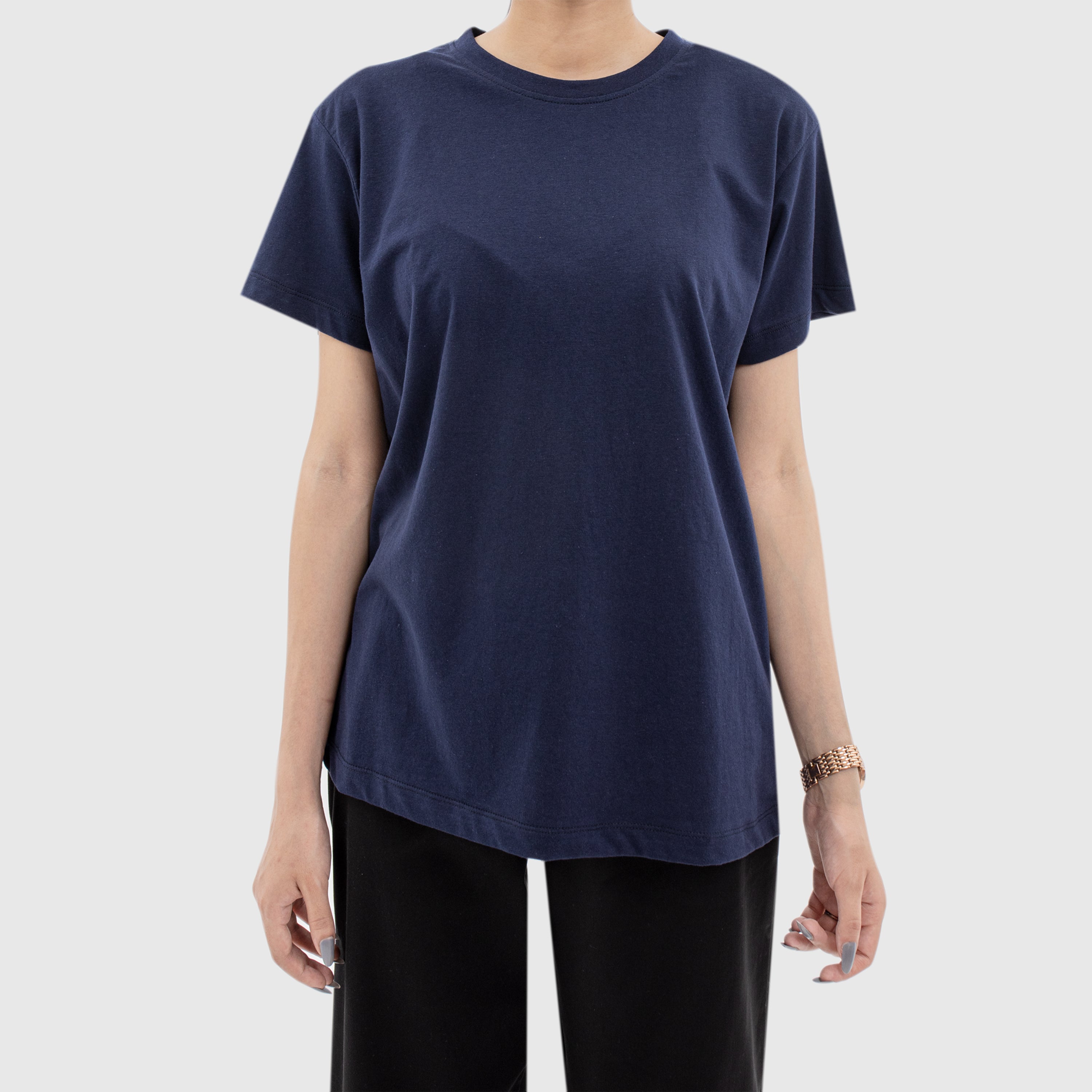 Women Round Neck Tee -  Navy