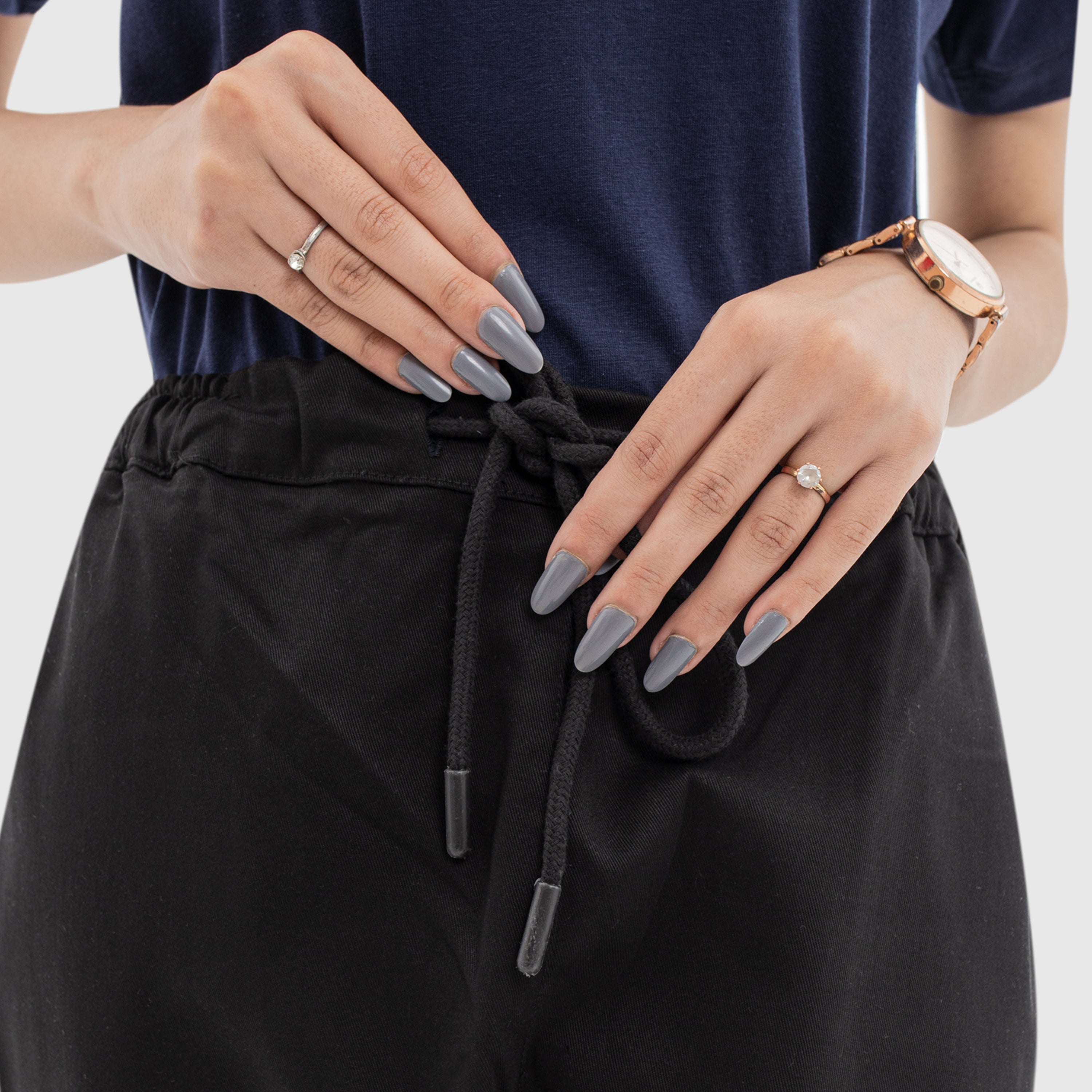 Twill PaperBag Pants - Black