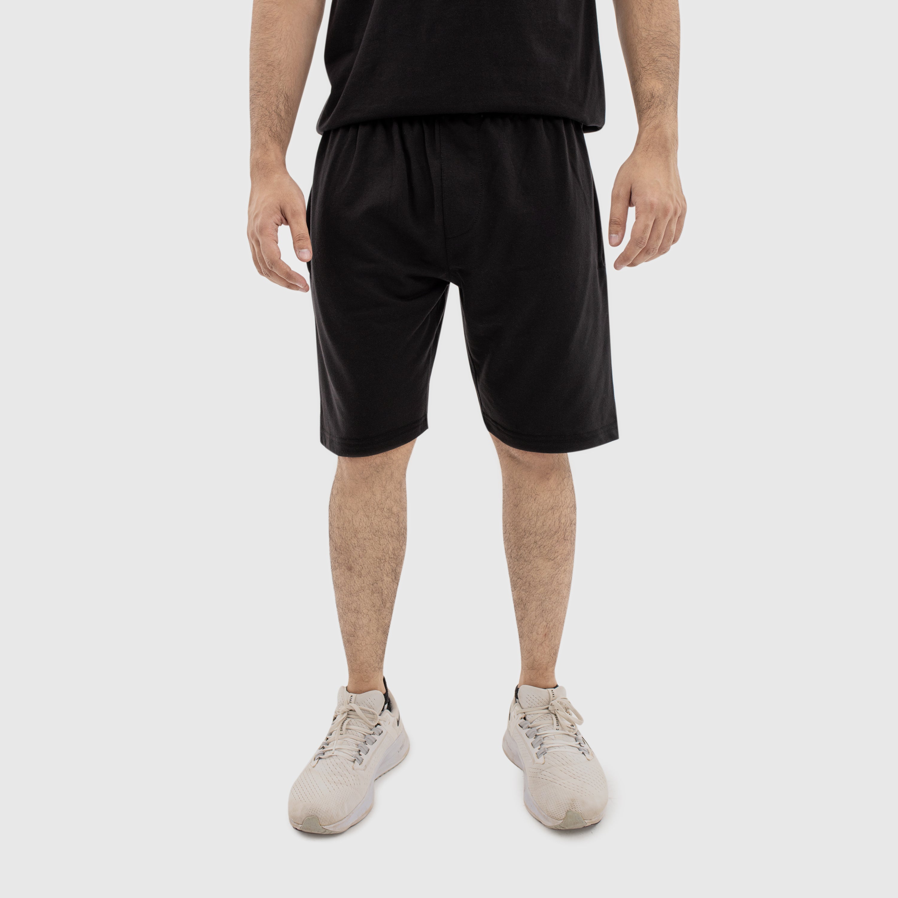 Terry Knitted Bermuda Shorts - Black