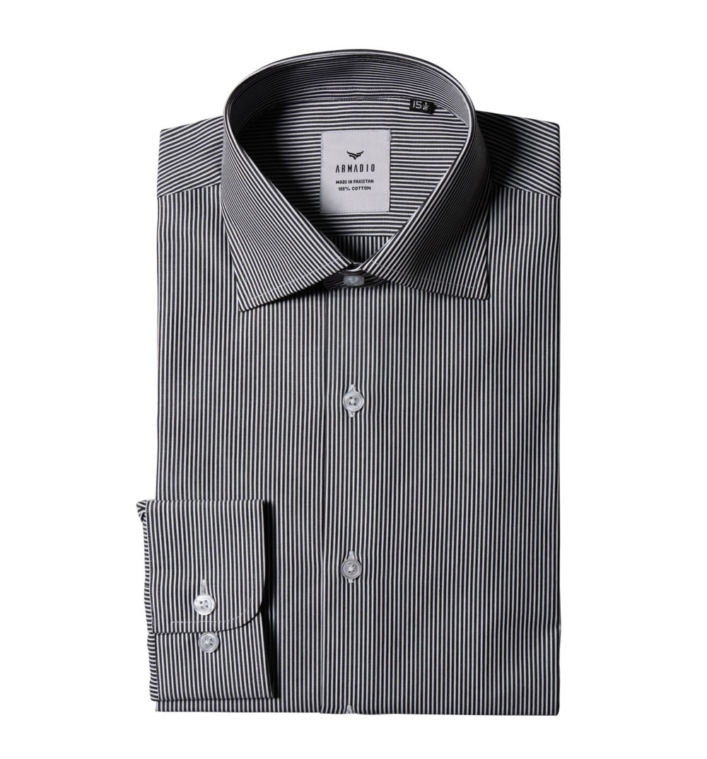Black Pin Stripes Shirt