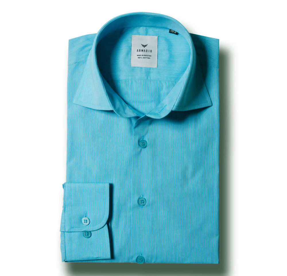 Aqua Green Pin Stripes