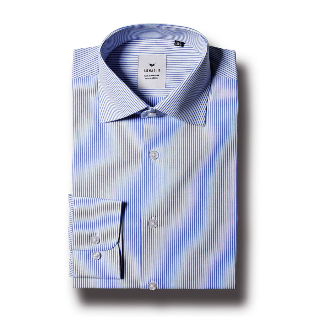 Blue Pin-Strips Shirt