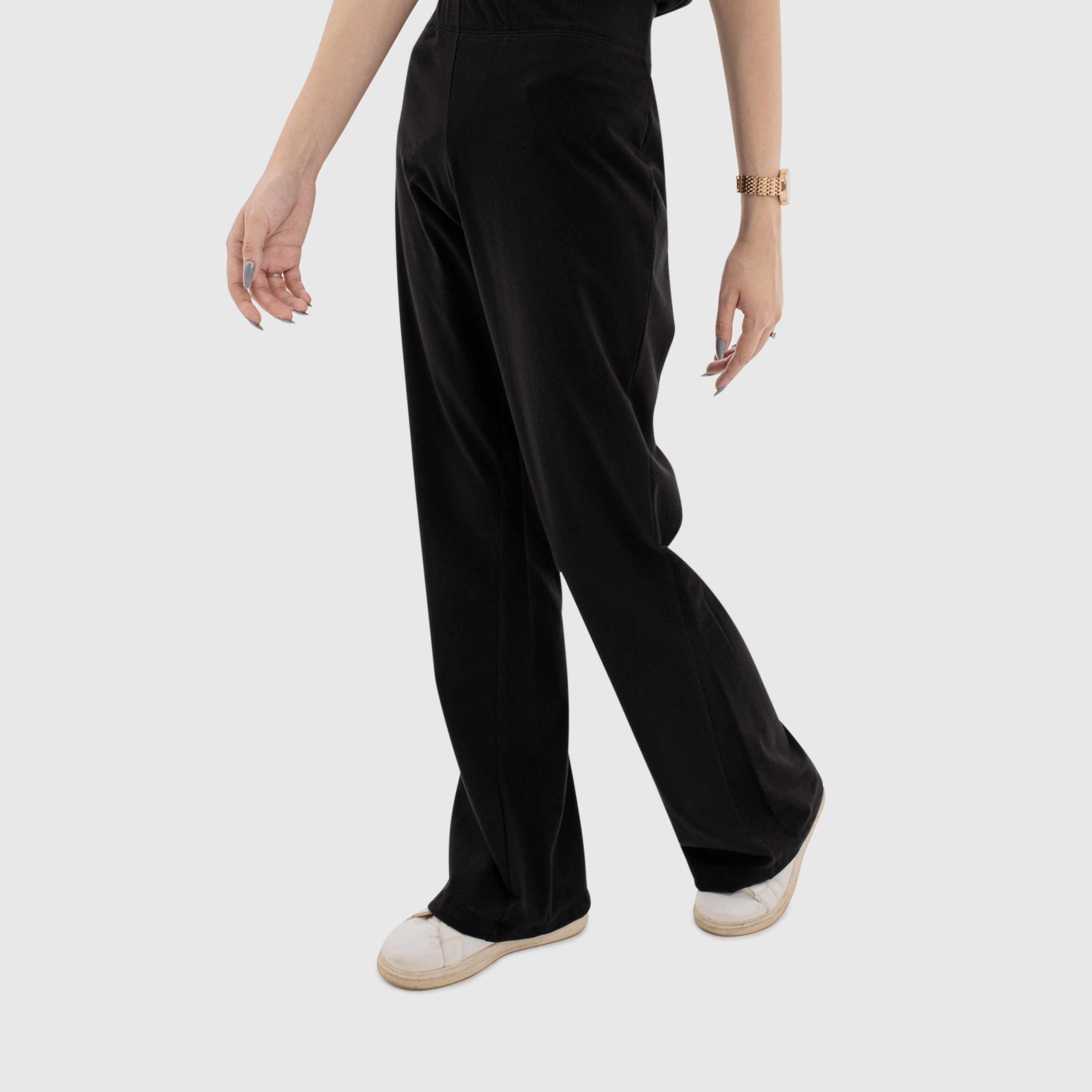 Women Wide Leg Pants - Black