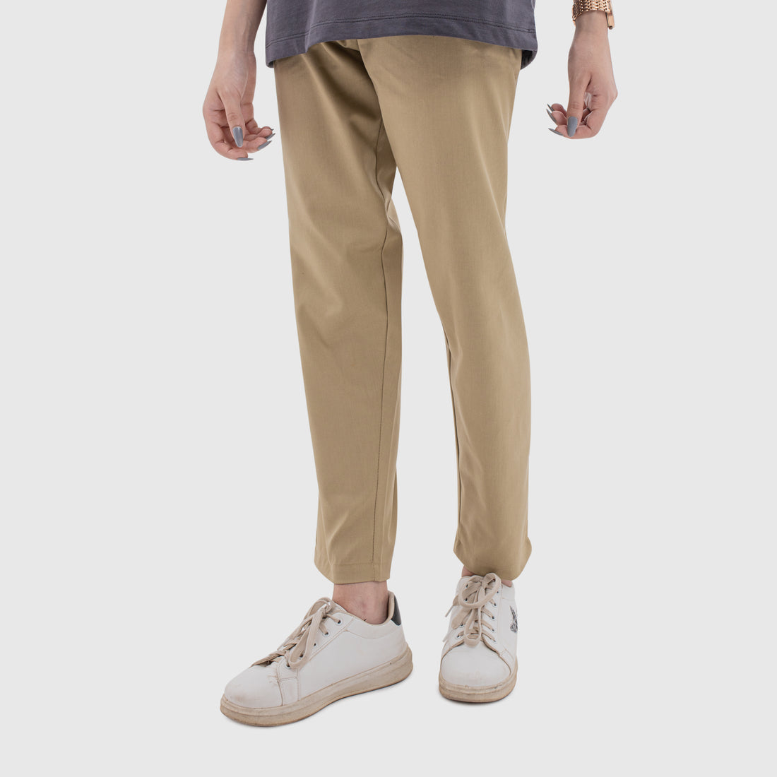 Twill PaperBag Pants - Khaki