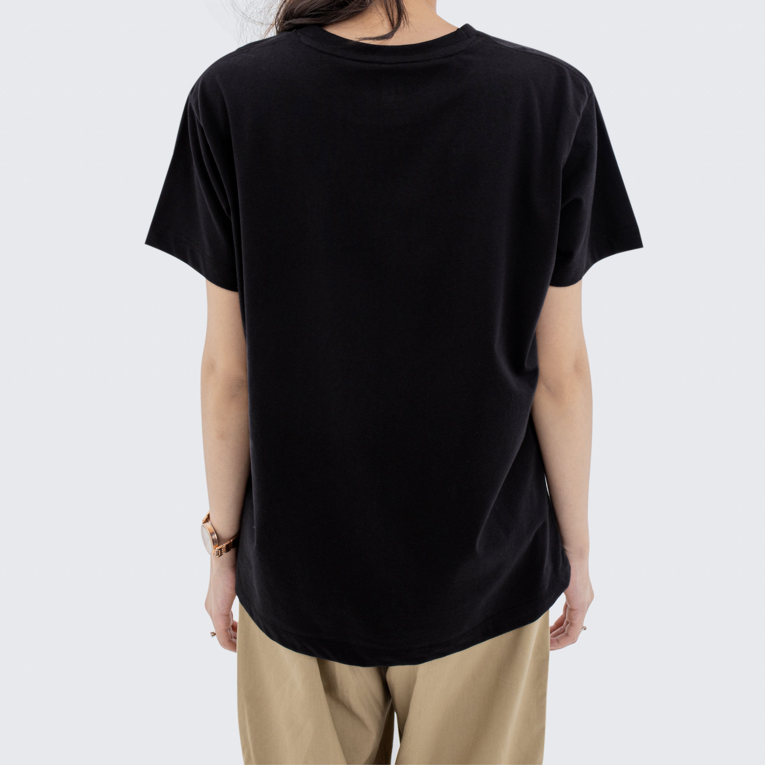 Women Round Neck Tee - Black