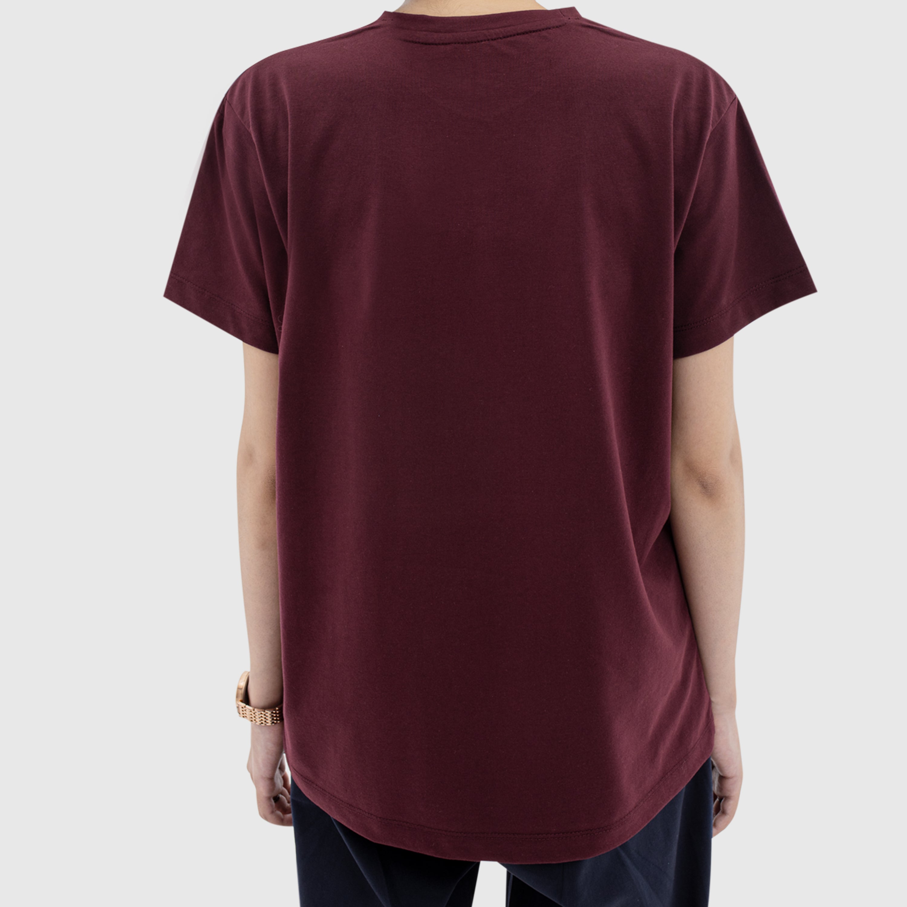 Women Round Neck Tee - Maroon
