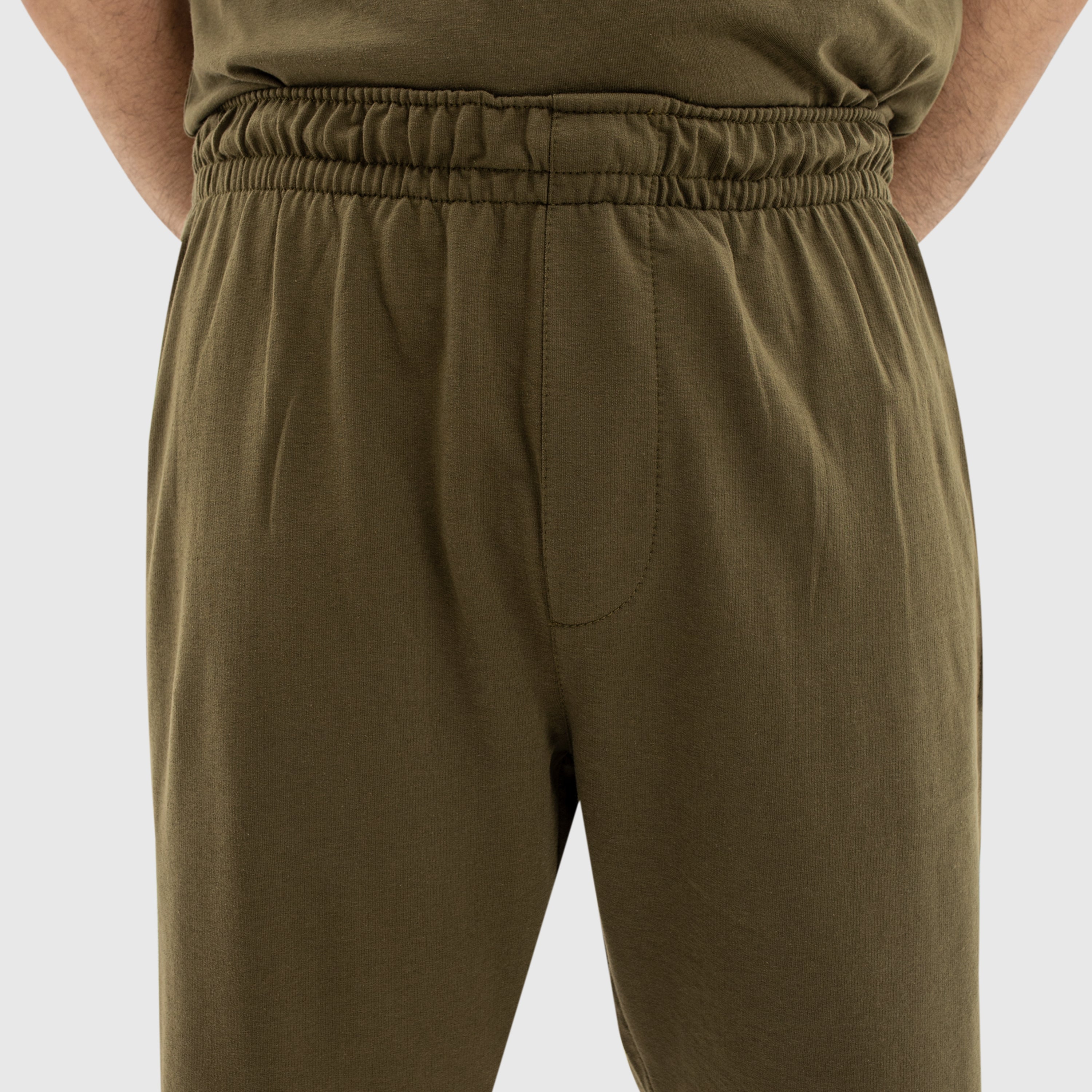 Terry Knitted Bermuda Shorts - Army Green