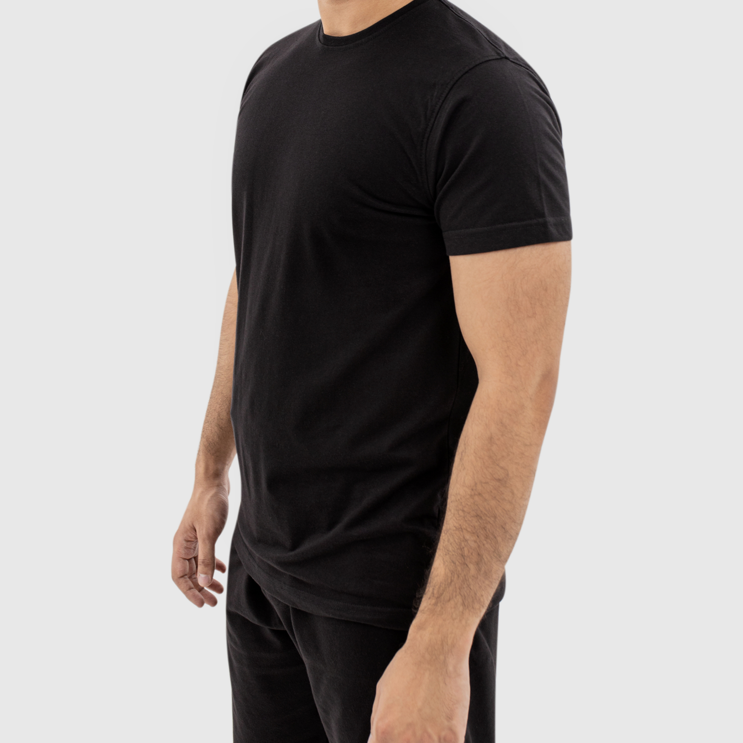 Men Round Neck Tee -  Black
