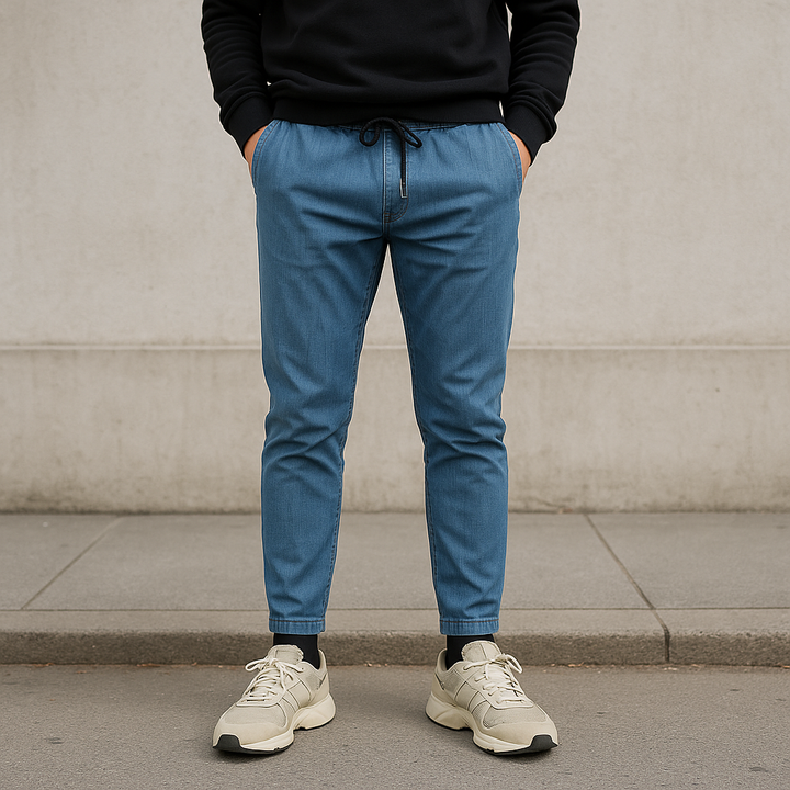 Denim - Track Pants - Light Blue