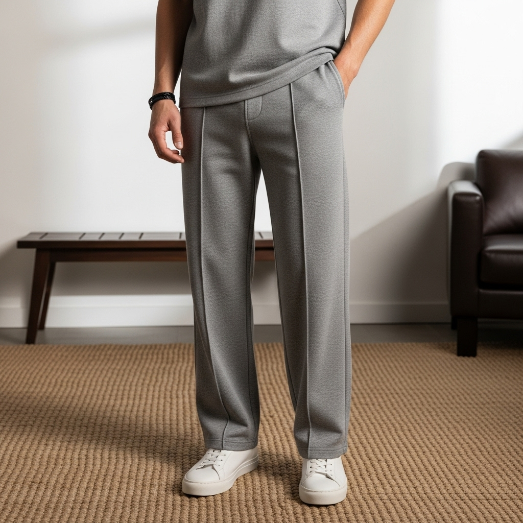 Luxury Knit Pintuck Pants
 - Smoke Grey