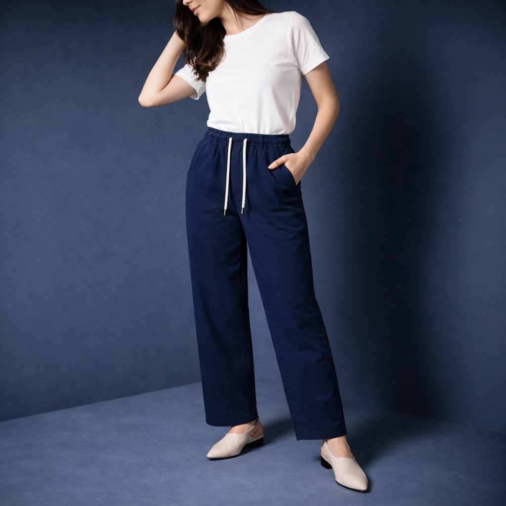 Twill Barrel PJ Pants - Navy