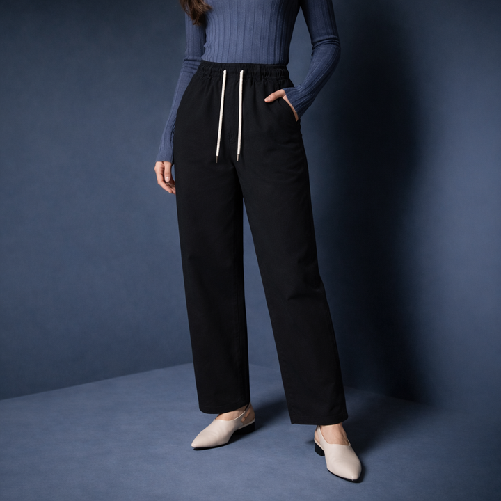 Twill Barrel PJ Pants - Black