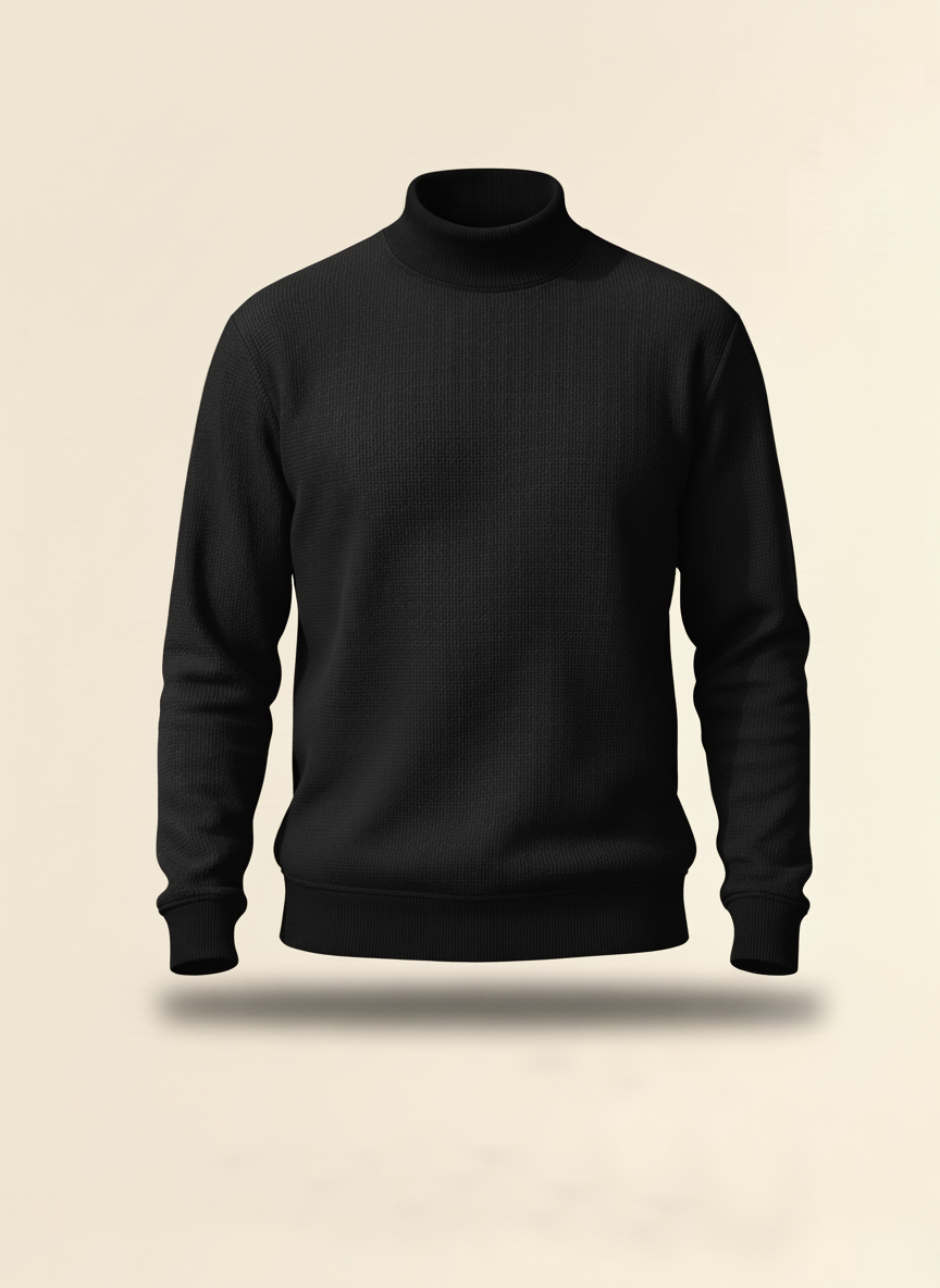 Mock Neck Jumper - Black
