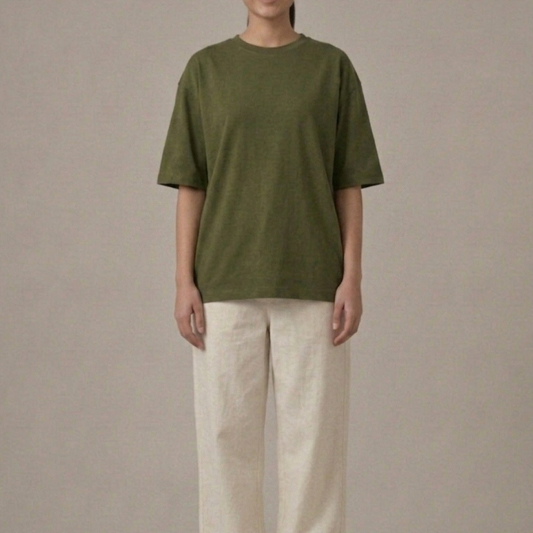 LUXE Box-Fit Reglan Tee | Olive