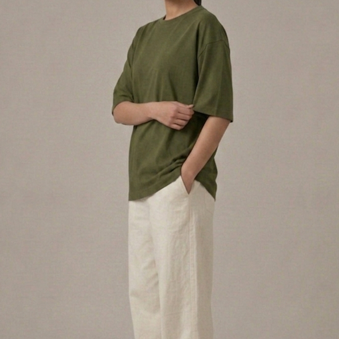 LUXE Box-Fit Reglan Tee | Olive