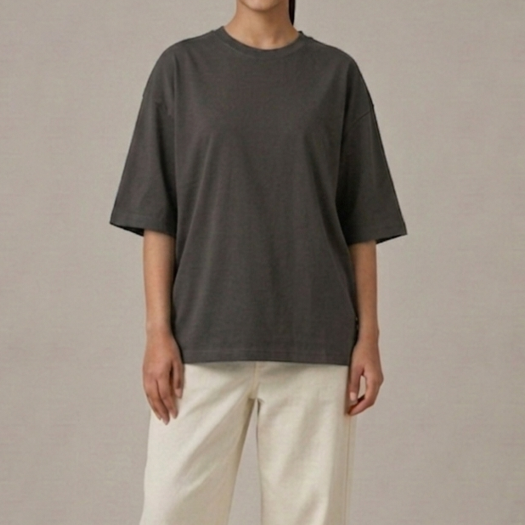 LUXE Box-Fit Reglan Tee | Smoked Grey