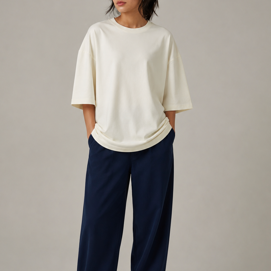 LUXE Box-Fit Reglan Tee | White