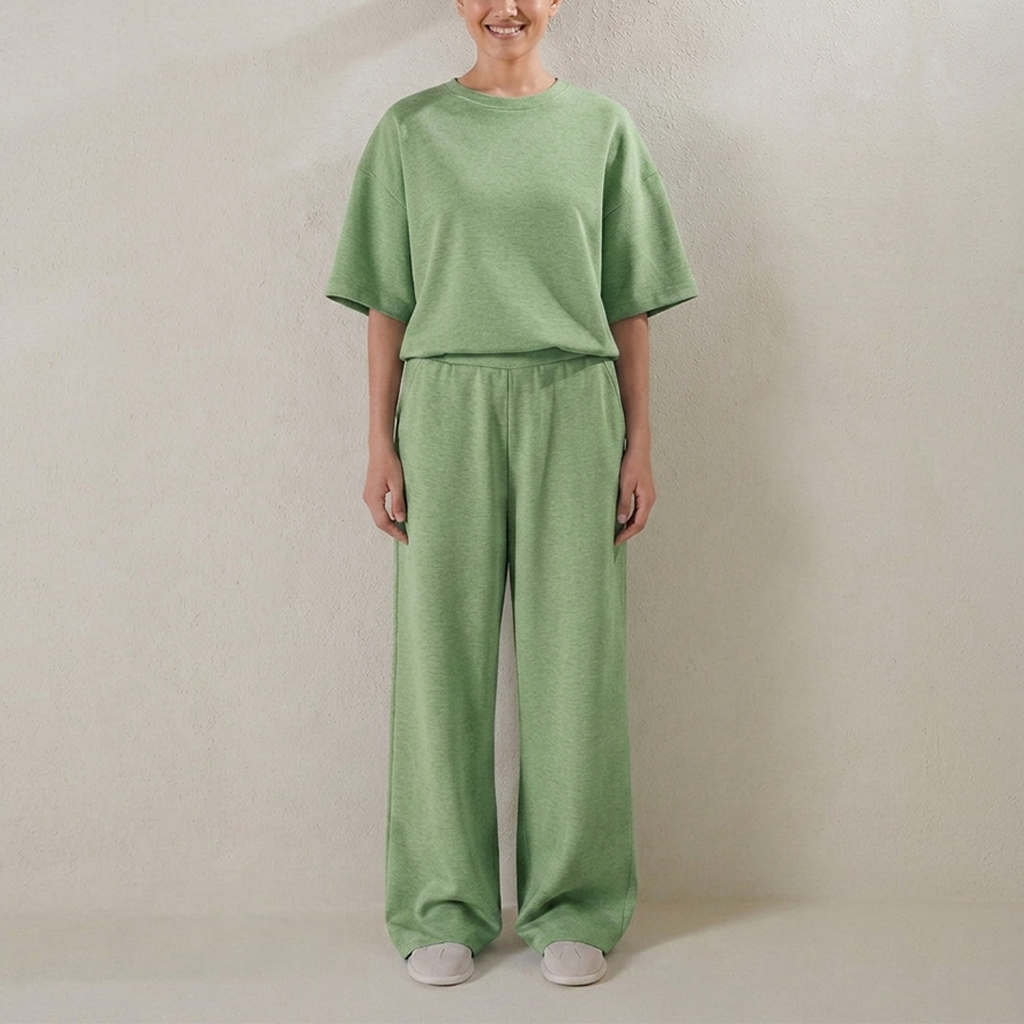 Double Knit Oversized Coord Set - Mint Green