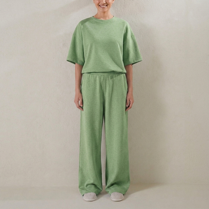 Double Knit Oversized Coord Set - Mint Green