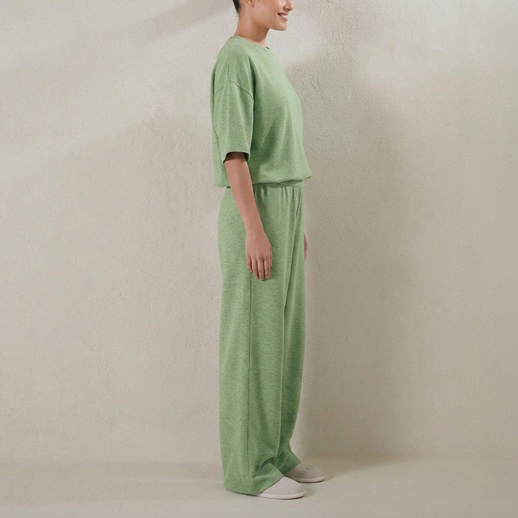 Double Knit Oversized Coord Set - Mint Green