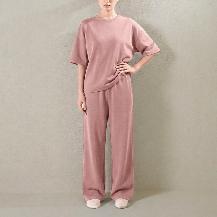 Double Knit Oversized Coord Set - Power Pink