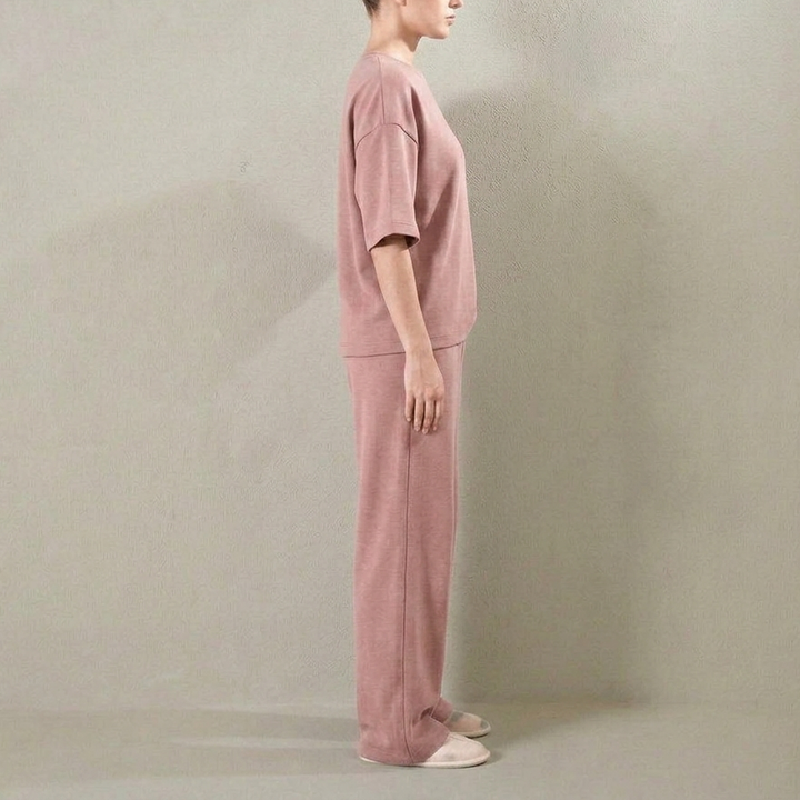 Double Knit Oversized Coord Set - Power Pink