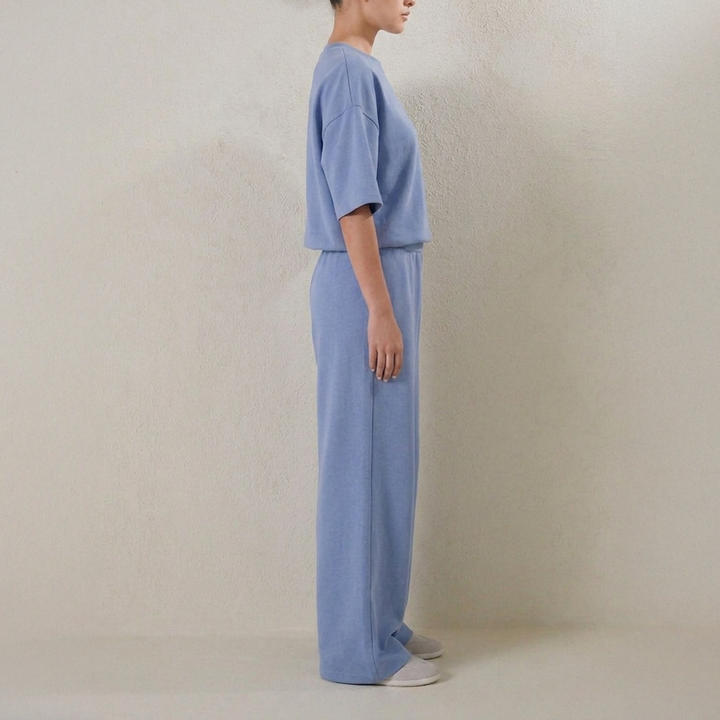 Double Knit Oversized Coord Set - Sapphire Blue