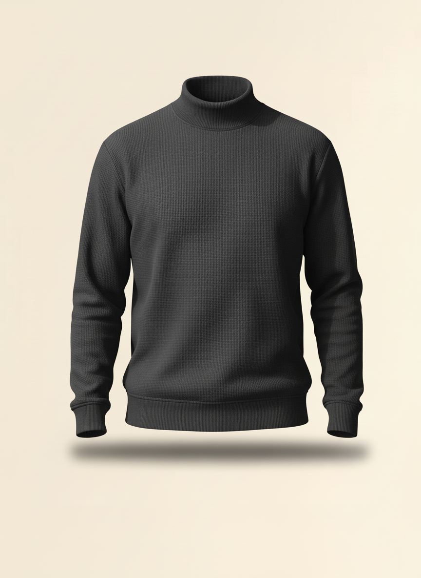 Mock Neck Jumper - Charcoal