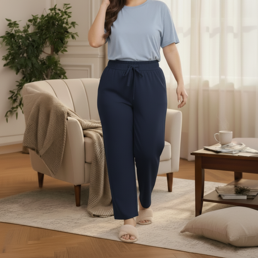 Twill PaperBag Pants - Navy