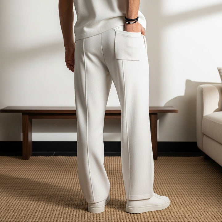 Luxury Knit Pintuck Pants - White