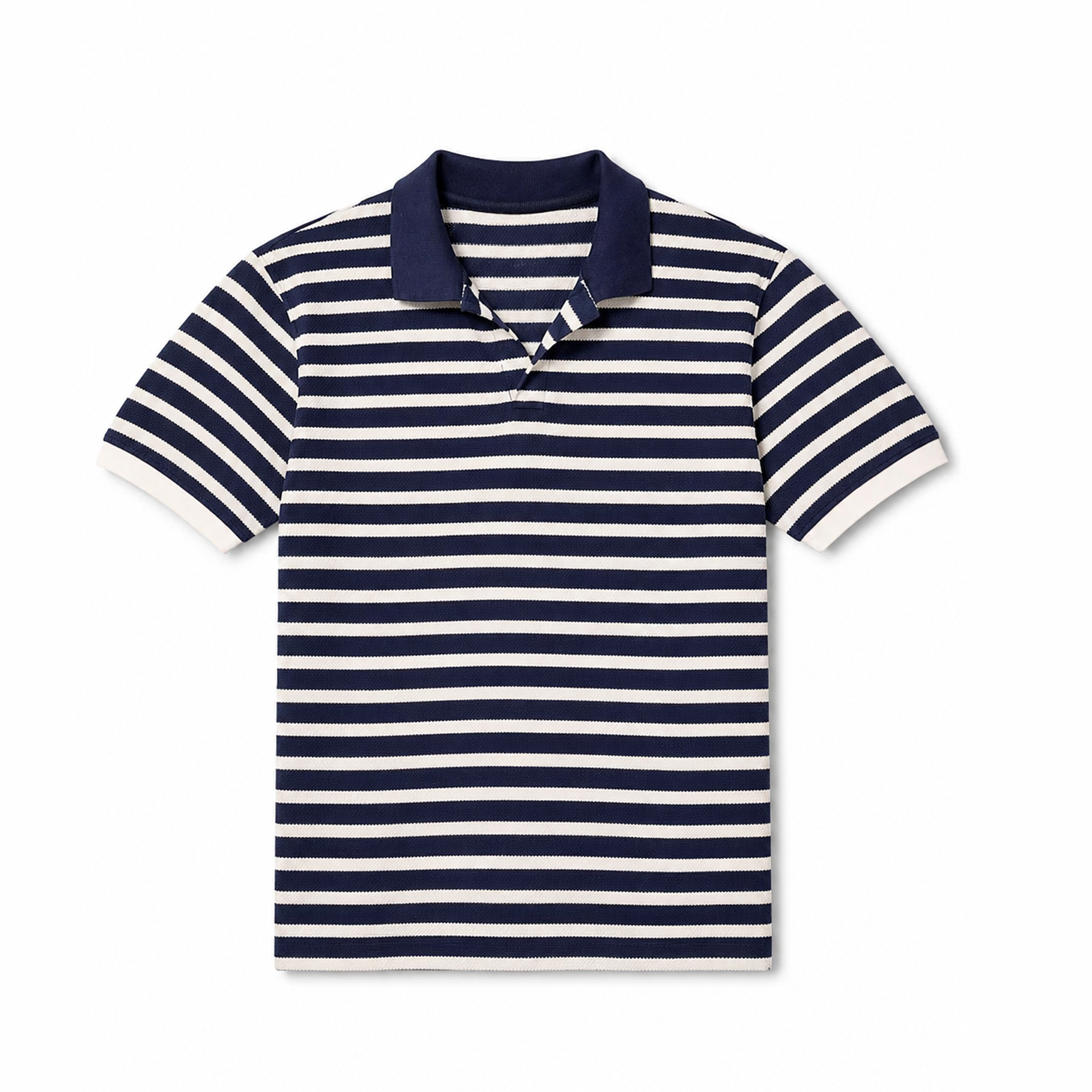 Johnny Stripped Polo | White/Navy