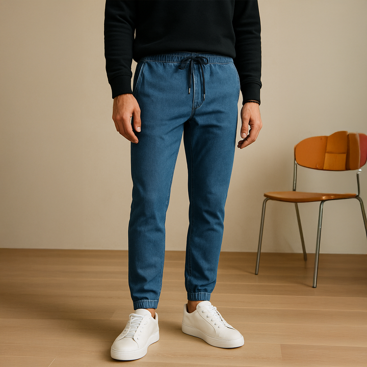 Denim - Track Pants - Light Blue