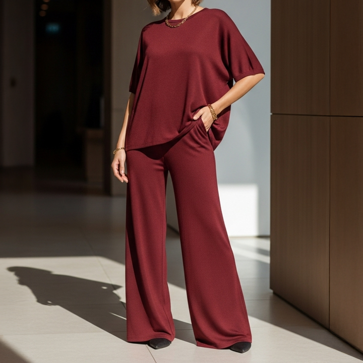 Women Co Ord Set - Maroon