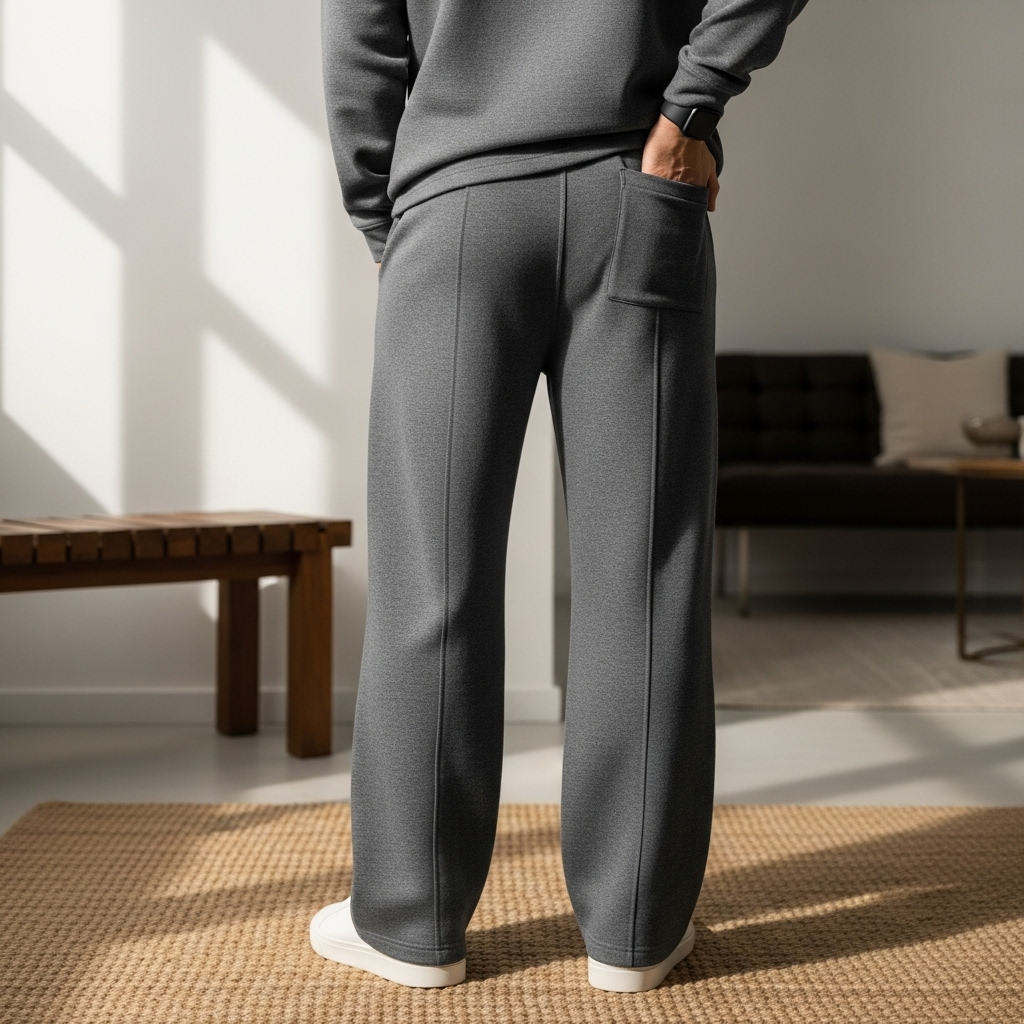 Luxury Knit Pintuck Pants - Charcoal