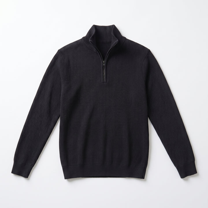 The Atelier Quarter-Zip Black