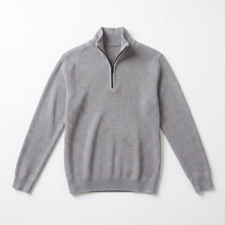 The Atelier Quarter-Zip Heather Grey