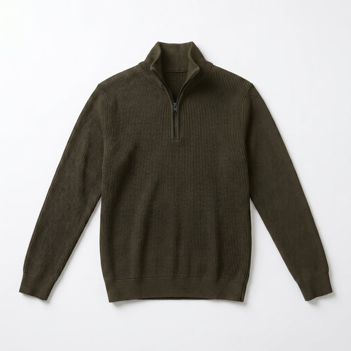The Atelier Quarter-Zip Army Green