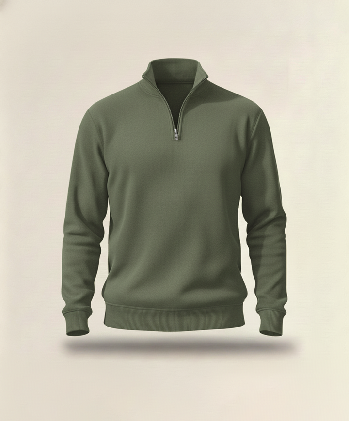 Qtr Zip Mock Neck - Green