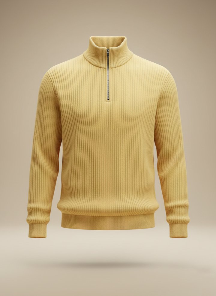 Qtr Zipper Sweater Knit - Lime