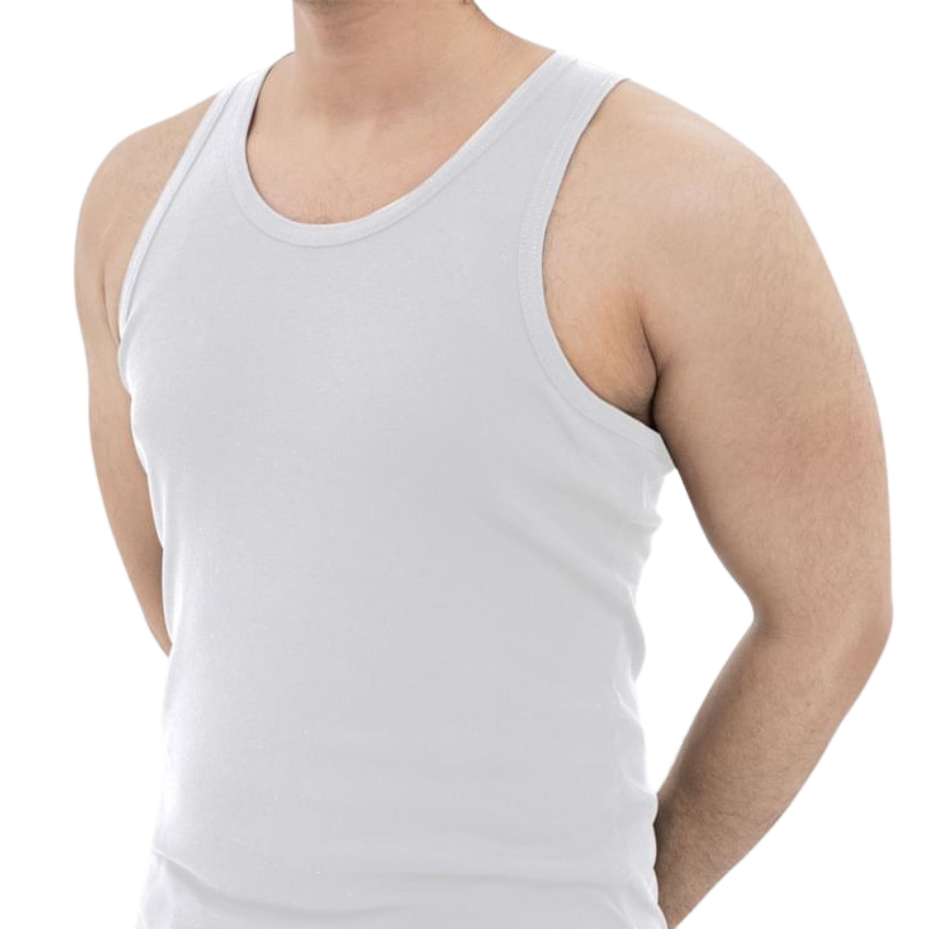 Ribbed A-Vest - White
