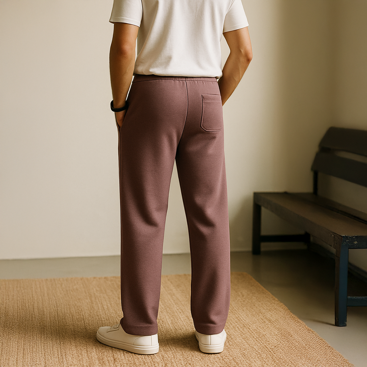 Luxury Knit Pintuck Pants - Smoked Berry