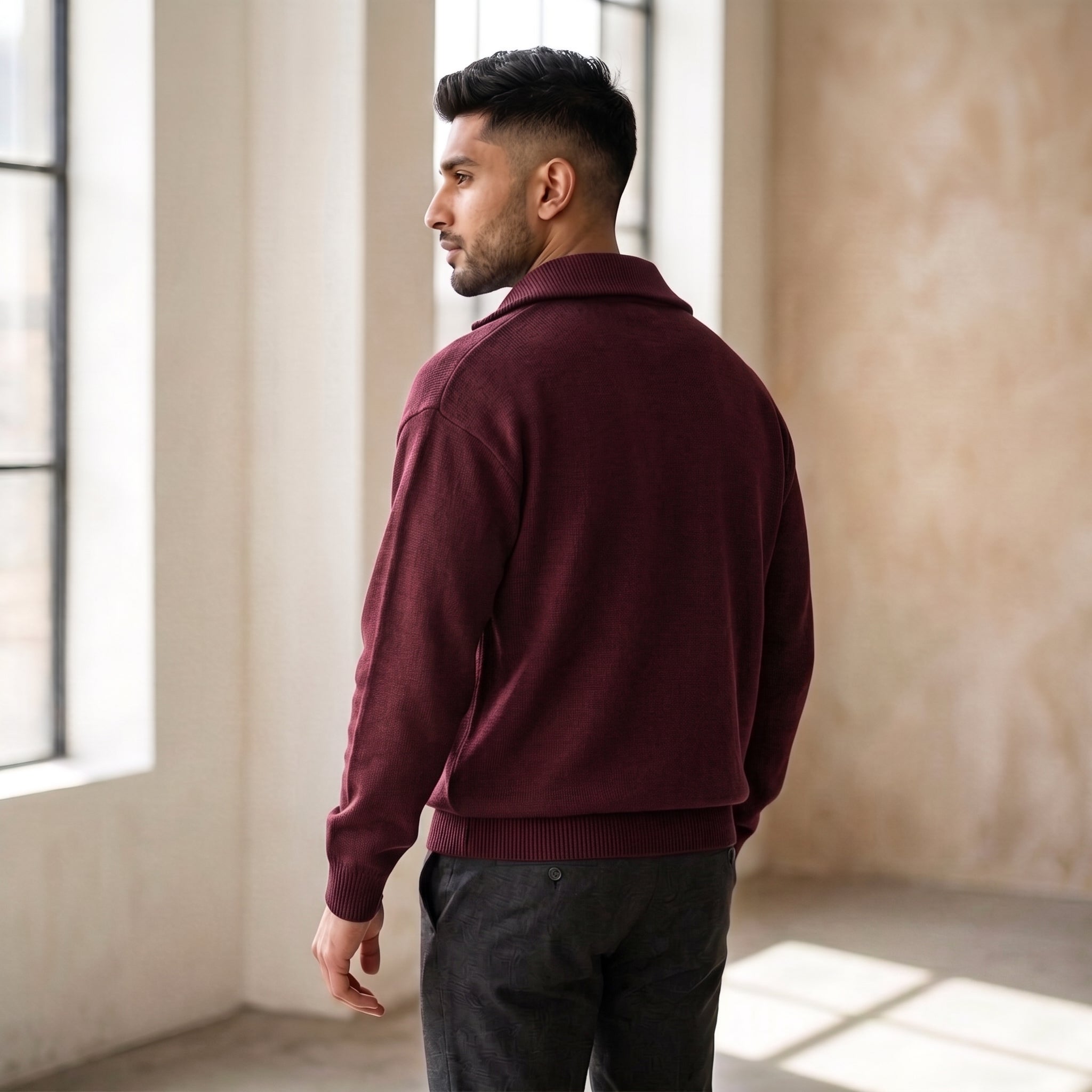 The Atelier Quarter-Zip Cranberry