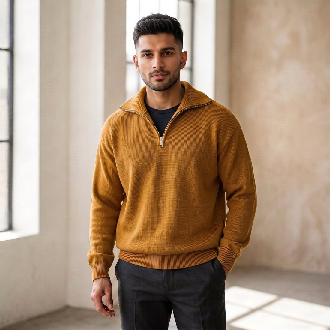 The Atelier Quarter-Zip Sandstorm