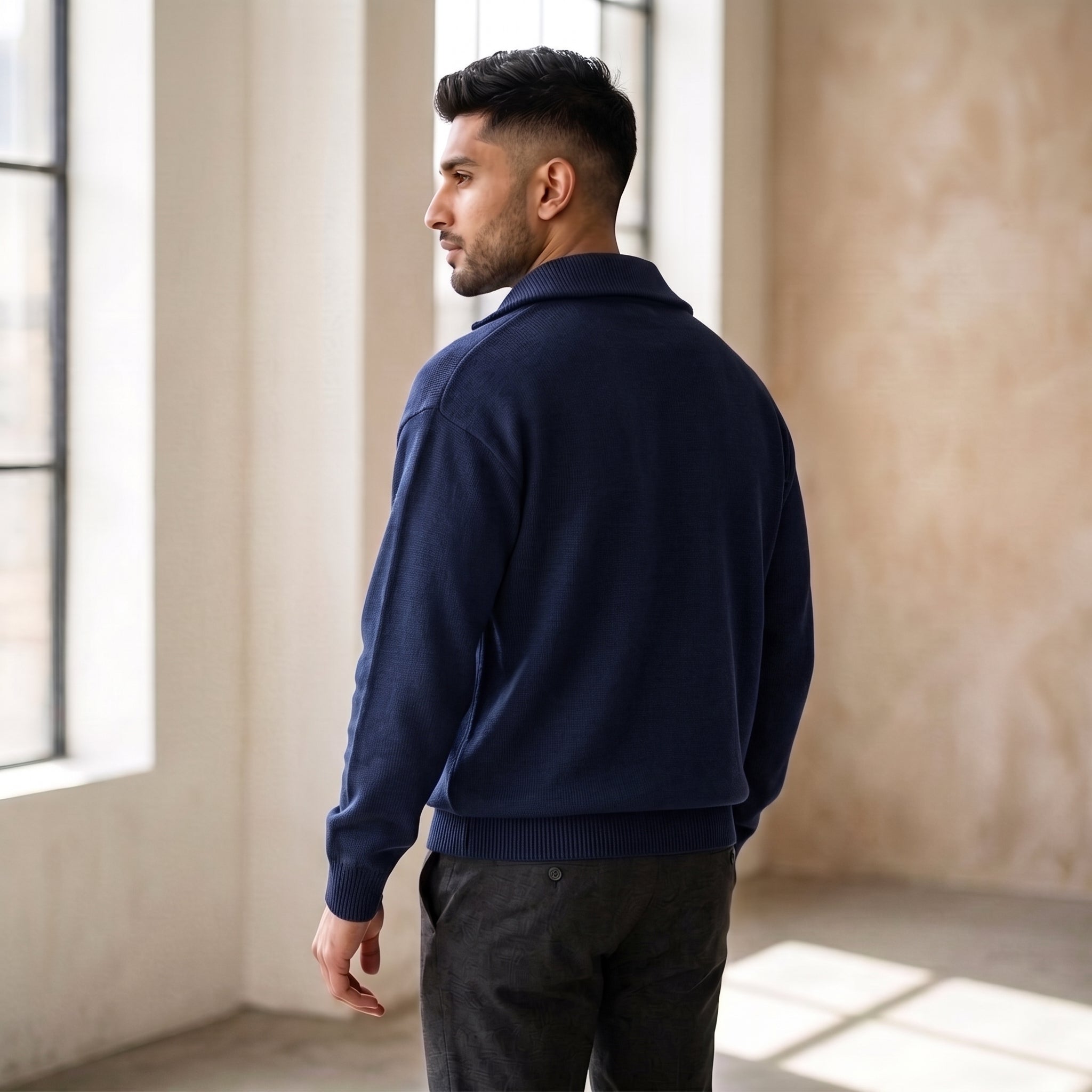 The Atelier Quarter-Zip French Blue