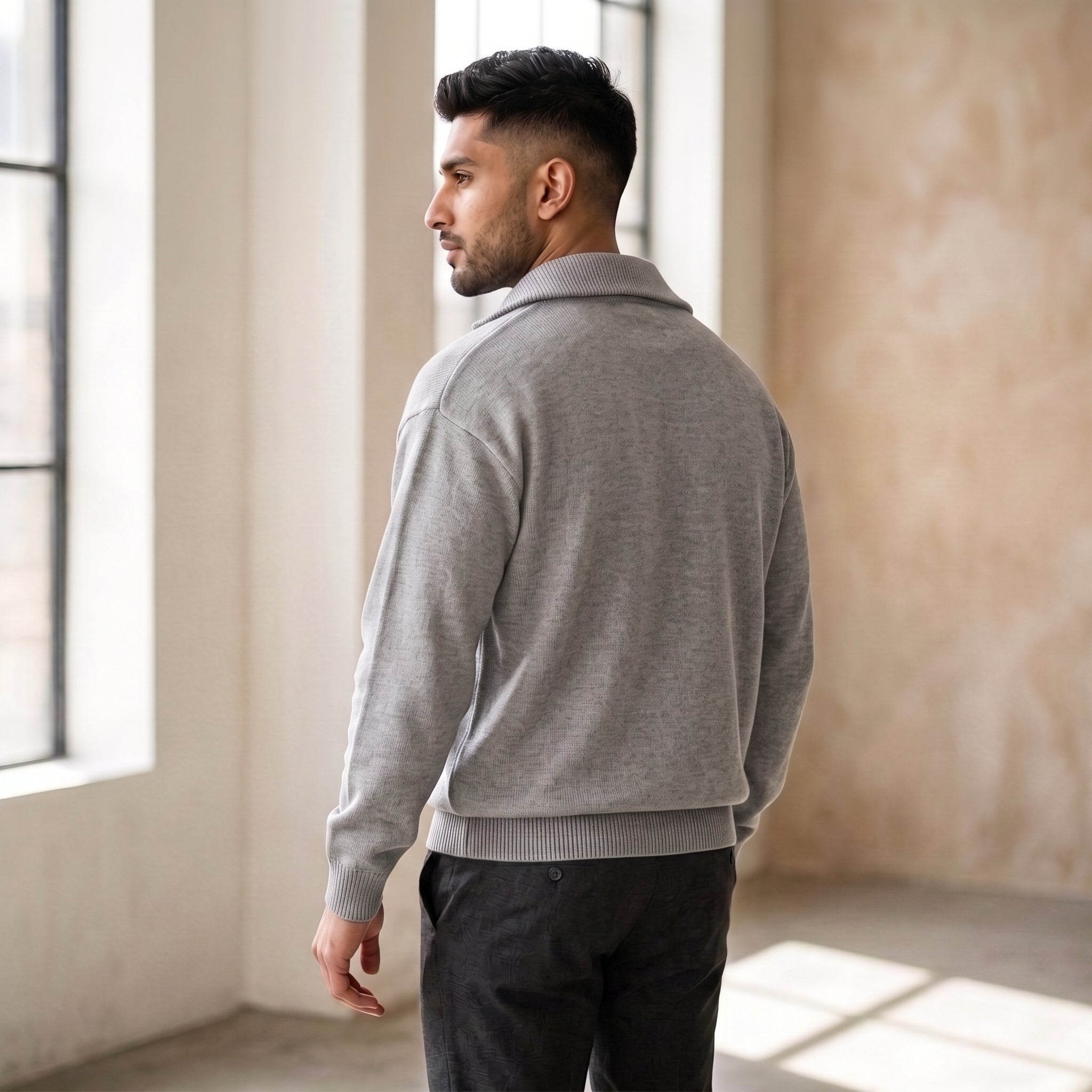 The Atelier Quarter-Zip Heather Grey